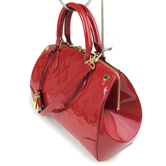 Louis Vuitton Monogram Verni Santa Monica Series Red 2way Handbag - Picture 2 of 7